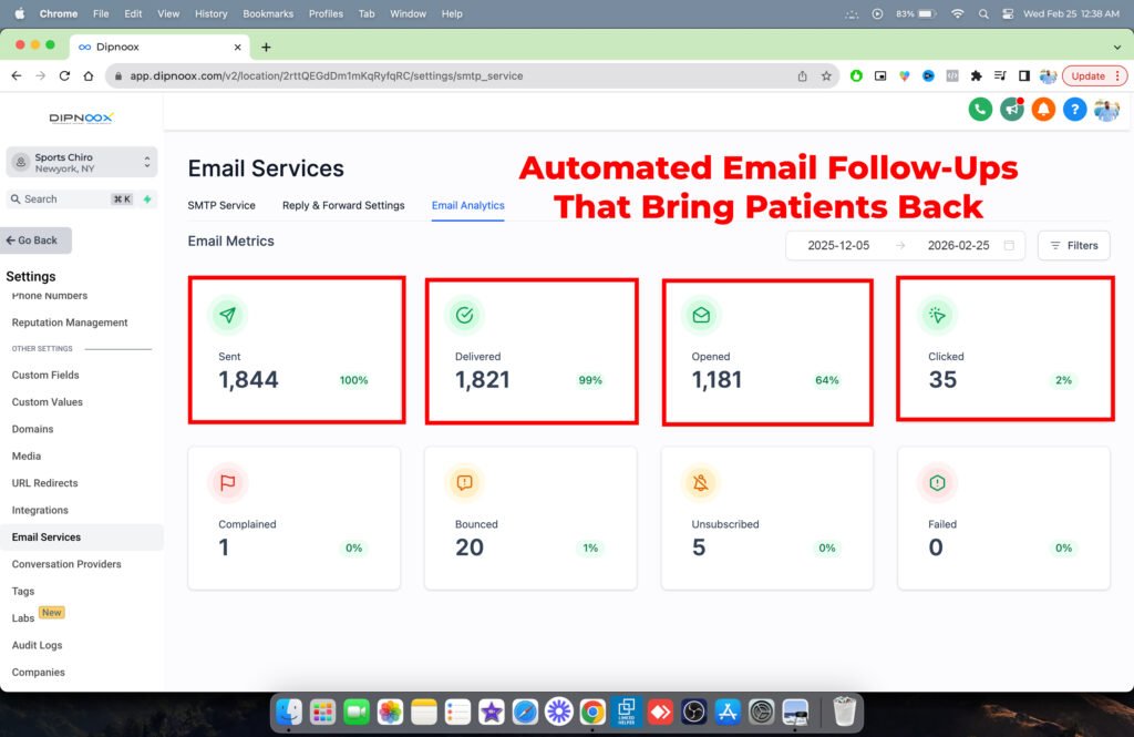 email drip campaign chirppractor